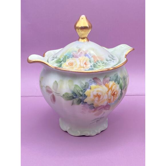 VTG Bareuther Porcelain Creamer Sugar Bowl Waldassen Bavaria Germany Hand Paint - Picture 3 of 12